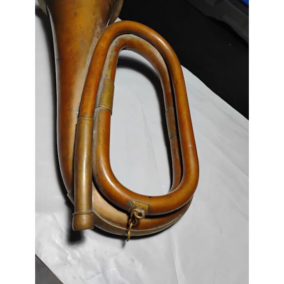Vintage Antique Copper/Brass Calvary Bugle Signal Horn - Picture 4 of 10